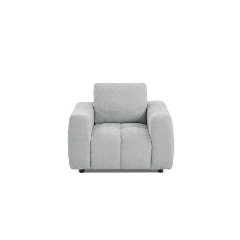 Fauteuil fixe KEREA 1 place tissu chenille gris