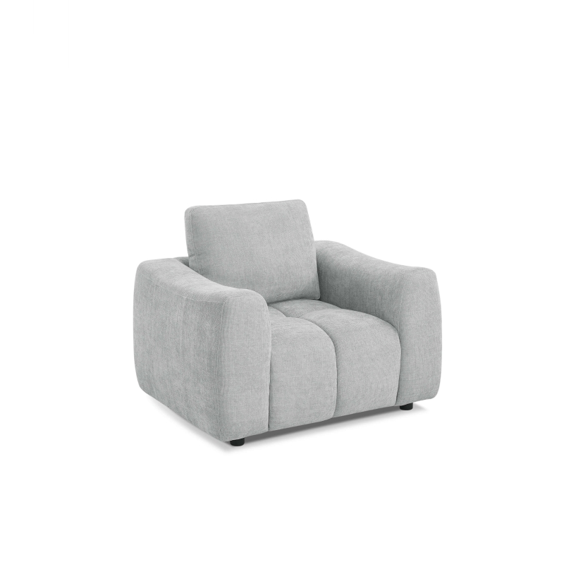 Fauteuil fixe KEREA 1 place tissu chenille gris