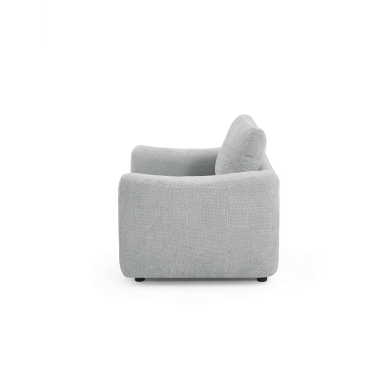 Fauteuil fixe KEREA 1 place tissu chenille gris
