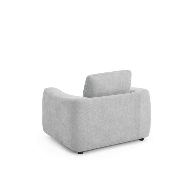 Fauteuil fixe KEREA 1 place tissu chenille gris