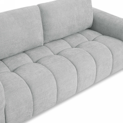 Canapé droit fixe KEREA 3 places tissu chenille gris