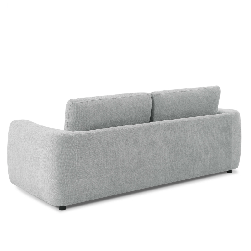 Canapé droit fixe KEREA 3 places tissu chenille gris