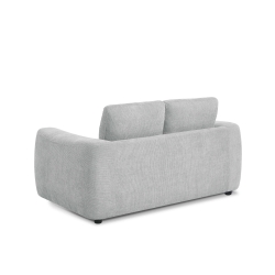 Canapé droit fixe KEREA 2 places tissu chenille gris