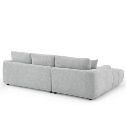 Canapé d'angle gauche fixe KEREA 4 places tissu chenille gris