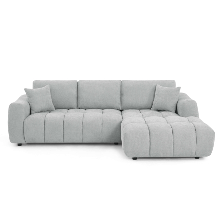 Canapé d'angle droit fixe KEREA 4 places tissu chenille gris