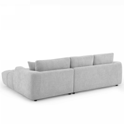 Canapé d'angle droit fixe KEREA 4 places tissu chenille gris