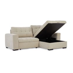 Canapé d'angle convertible réversible ARISTA 4 places tissu beige