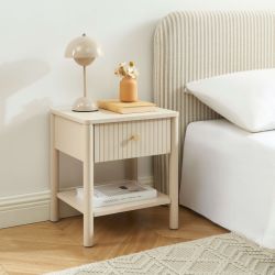 Table de chevet CLEO laqué beige