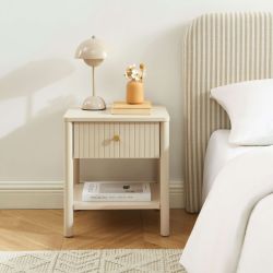 Table de chevet CLEO laqué beige