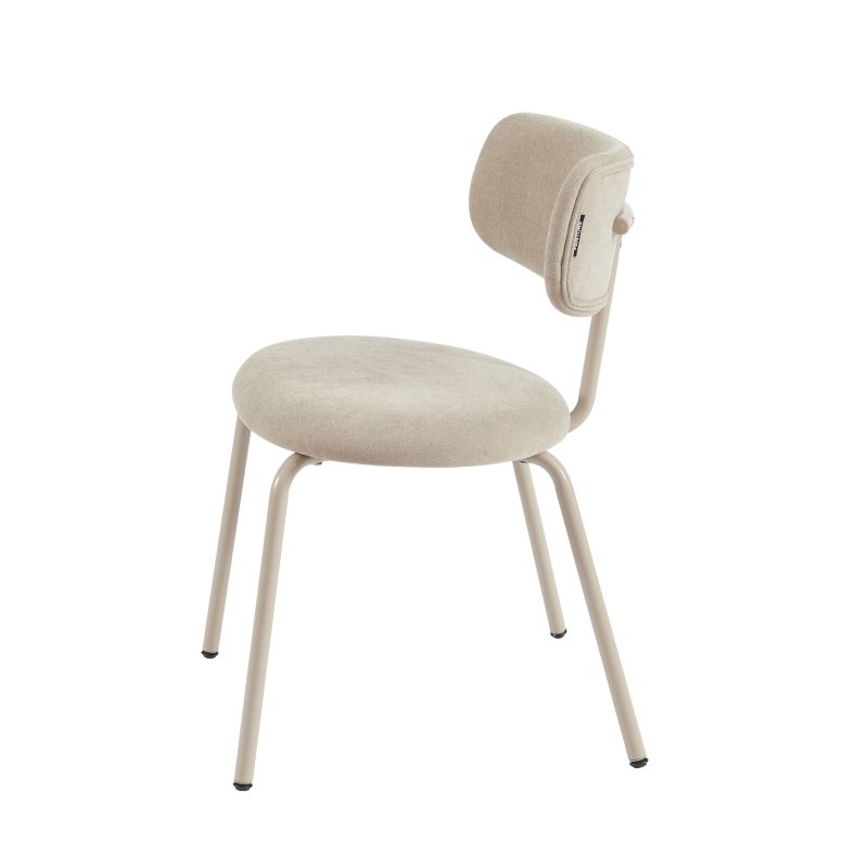 Lot de 2 chaises PANTONE tissu et pieds métal taupe