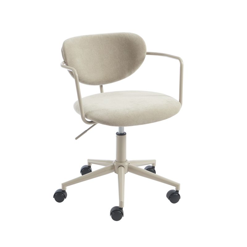 Chaise de bureau PANTONE tissu taupe avec roulettes