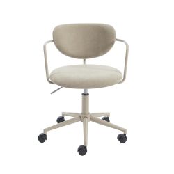 Chaise de bureau PANTONE tissu taupe avec roulettes