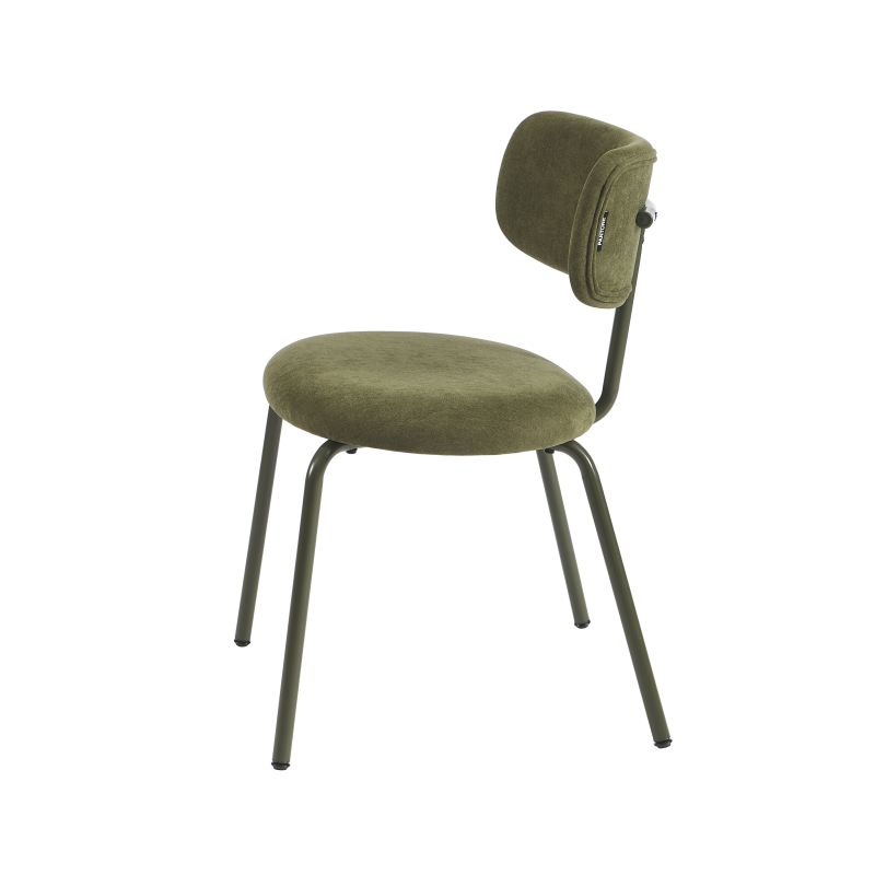 Lot de 2 chaises PANTONE tissu et pieds métal vert olive