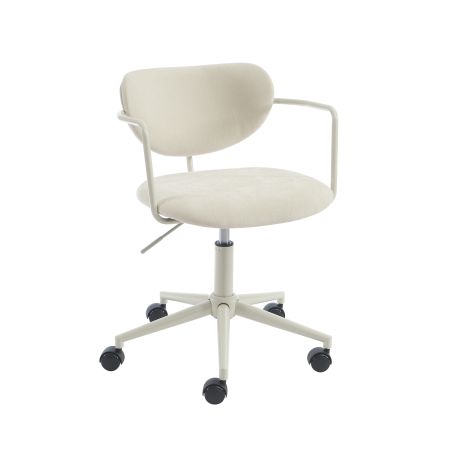 Chaise de bureau PANTONE tissu beige sable avec roulettes