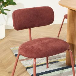 Lot de 2 chaises PANTONE tissu et pieds métal terracotta