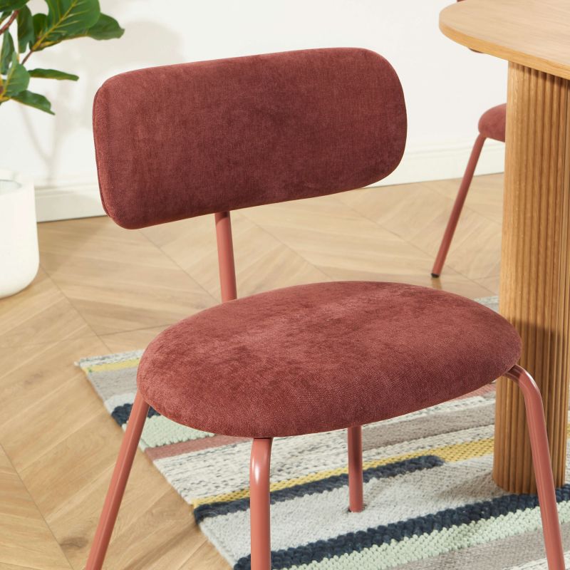 Lot de 2 chaises PANTONE tissu et pieds métal terracotta