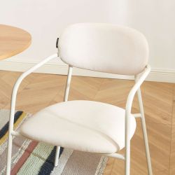 Lot de 2 chaises PANTONE tissu et pieds métal beige sable