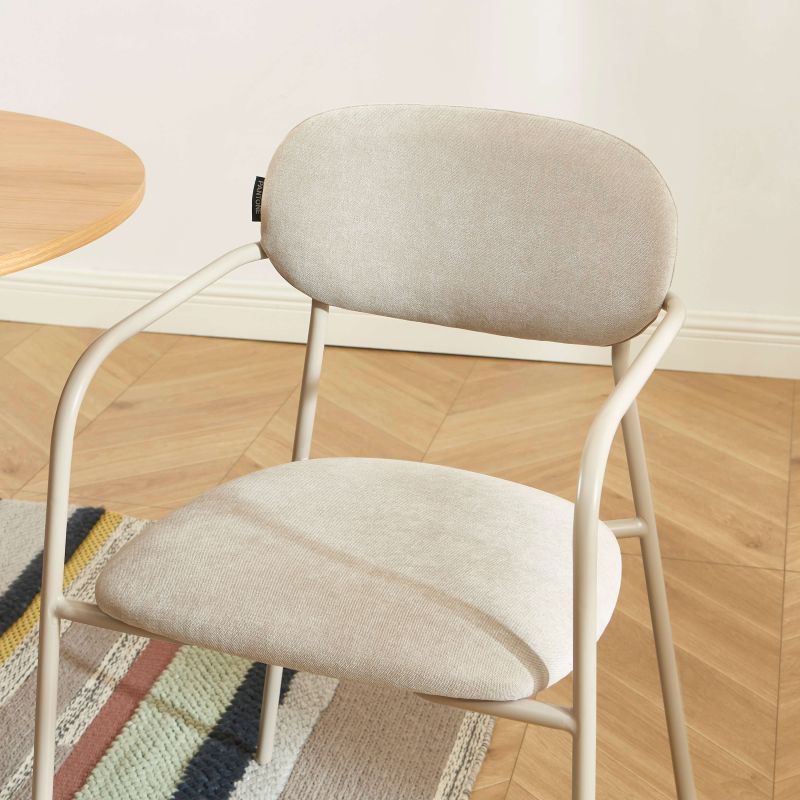 Lot de 2 chaises PANTONE tissu et pieds métal taupe