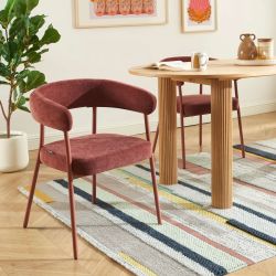 Lot de 2 chaises PANTONE tissu et pieds métal terracotta