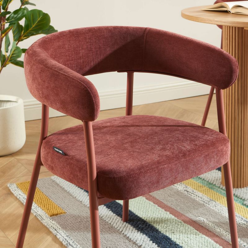 Lot de 2 chaises PANTONE tissu et pieds métal terracotta