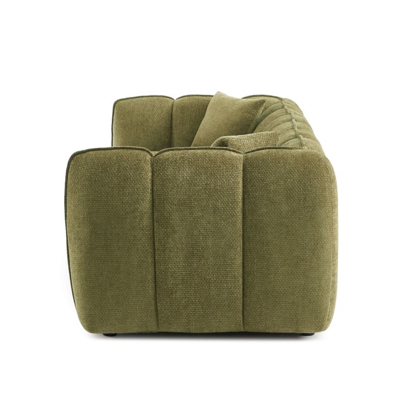Canapé MATILDA 3 places tissu chenille vert