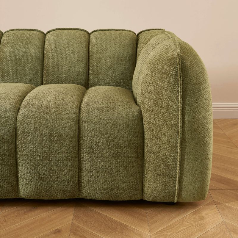 Canapé MATILDA 3 places tissu chenille vert