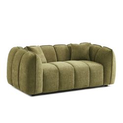 Ensemble canapés droits fixes 3+2 MATILDA tissu chenille vert