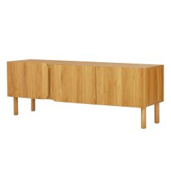 Meuble TV BRAGA effet chêne 3 portes 150cm