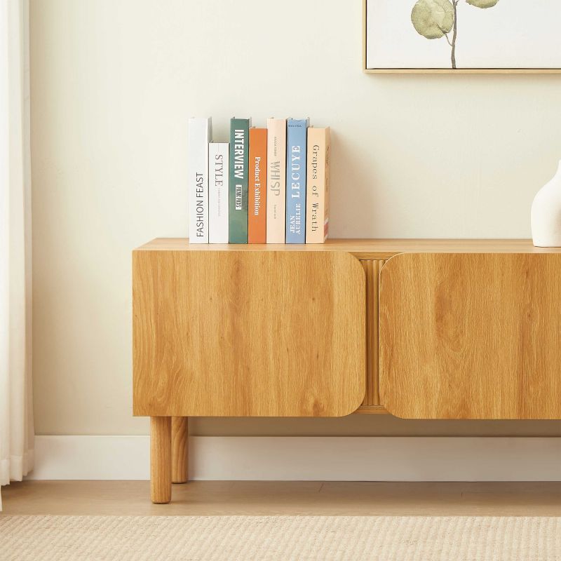 Meuble TV BRAGA effet chêne 3 portes 150cm