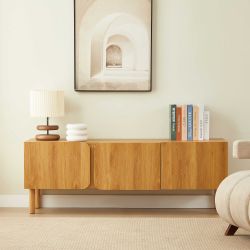 Meuble TV BRAGA effet chêne 3 portes 150cm