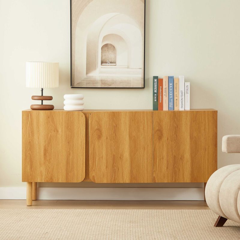 Buffet BRAGA effet chêne 3 portes 150cm