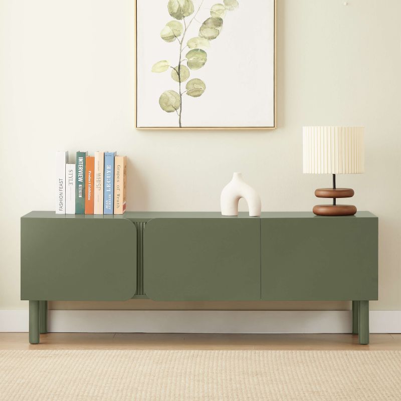 Meuble TV BRAGA vert 3 portes 150cm