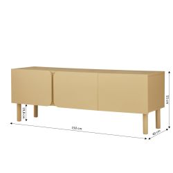 Meuble TV BRAGA beige 3 portes 150cm