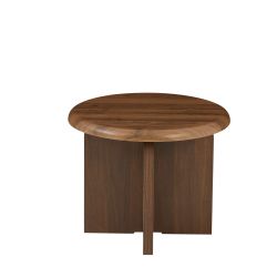 Table basse ronde OCANA effet noyer h40cm