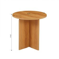 Table basse ronde OCANA effet chêne h50cm