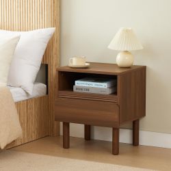 Table de chevet ORO effet noyer 1 tiroir