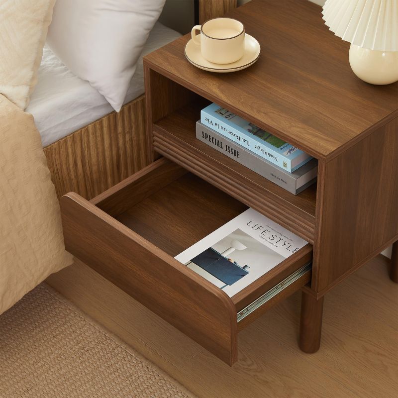 Table de chevet ORO effet noyer 1 tiroir