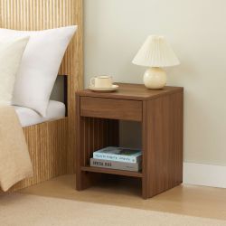 Table de chevet LIMA effet noyer 1 tiroir