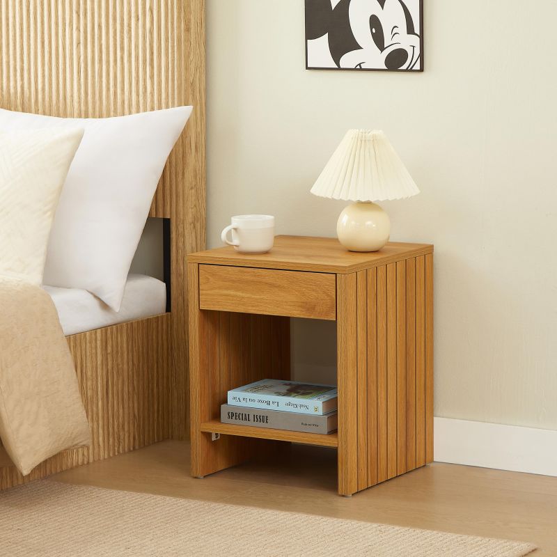 Table de chevet LIMA effet chêne 1 tiroir