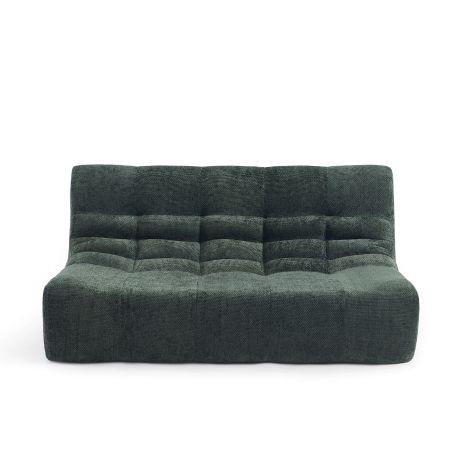 Banquette JANIS modulable 2 places tissu chenille vert
