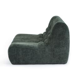 Ensemble banquette et chauffeuse JANIS modulable 3 places tissu chenille vert
