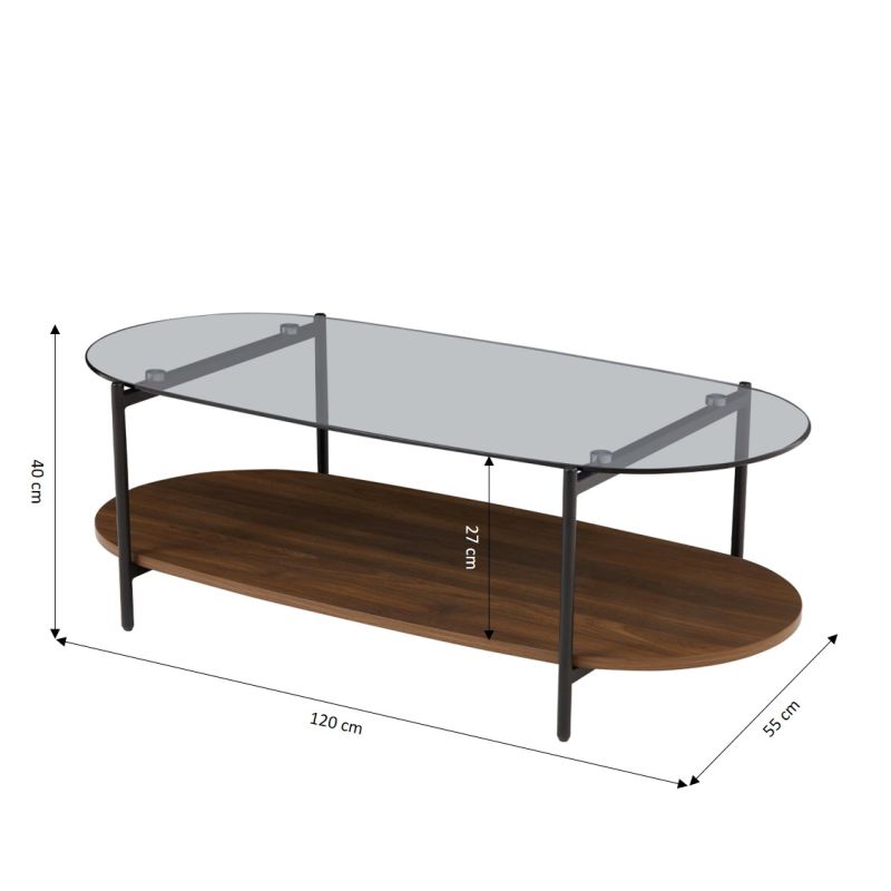 Table basse COSTA effet noyer