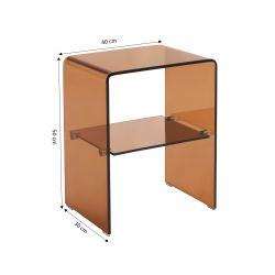 Lot de 2 tables de chevet GINZA verre trempé ambré