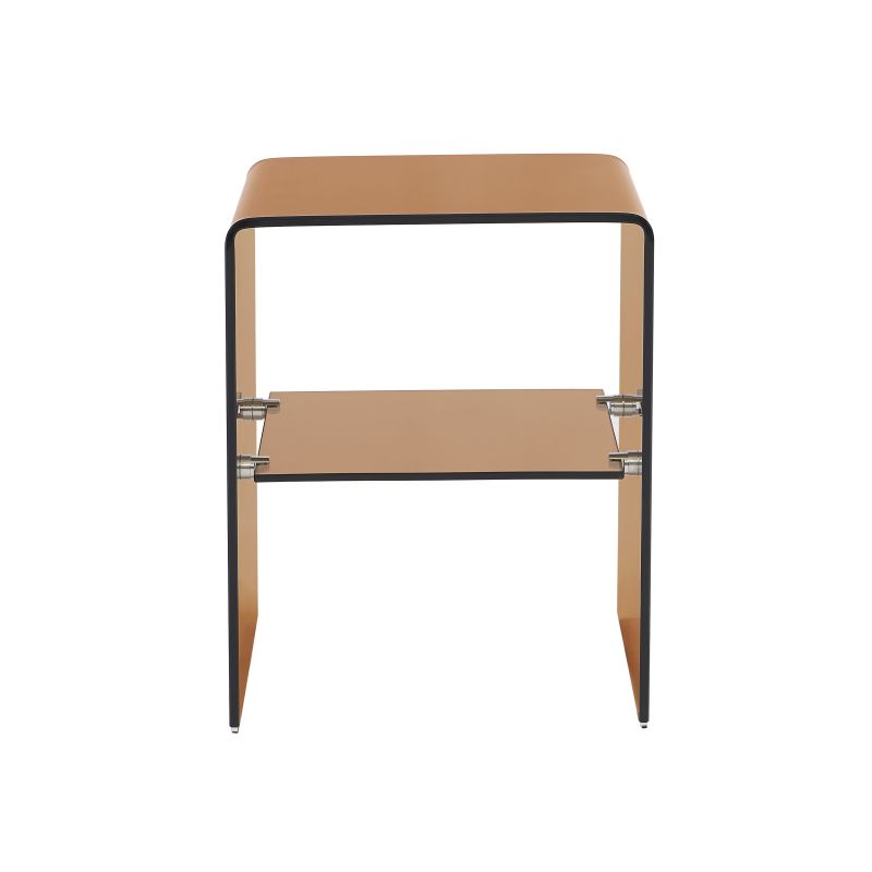 Lot de 2 tables de chevet GINZA verre trempé ambré