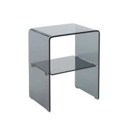 Lot de 2 tables de chevet GINZA verre trempé noir