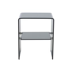 Lot de 2 tables de chevet GINZA verre trempé noir