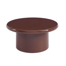Table basse ronde MOXY finition laquée brillante bordeaux 80cm