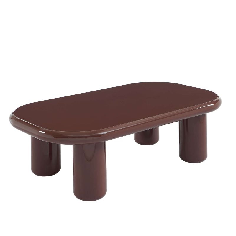 Table basse MOXY finition laquée brillante bordeaux 120cm