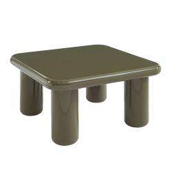Table basse MOXY finition laquée brillante vert olive 80cm