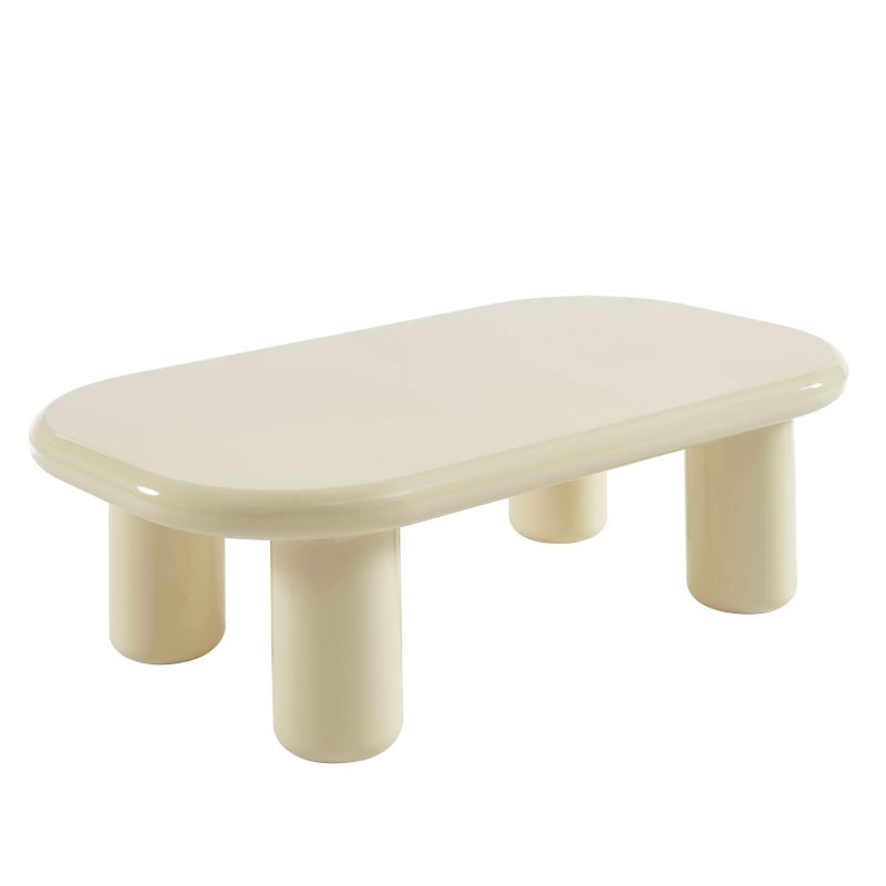 Table basse MOXY finition laquée brillante blanche 120cm